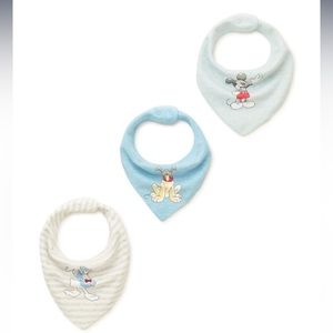 Disney Baby Mickey Mouse Donald, Pluto Baby Boys Bandana Bibs 3 Pack infant New*